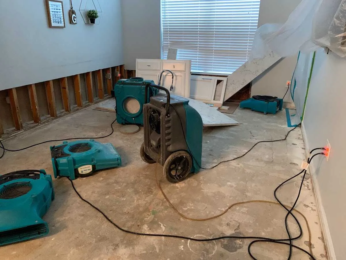 Dehumidifier in flood-cut room for Water Extraction & Removal in Kalkaska